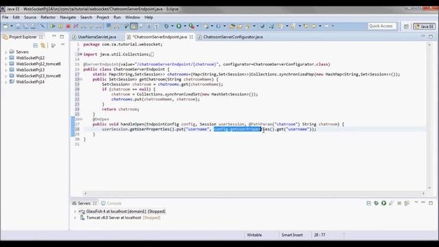 WebSocket Tutorial 14 - WebSocket Path Mapping + Java Servlet + HttpSession + GlassFish 4 + Tomcat