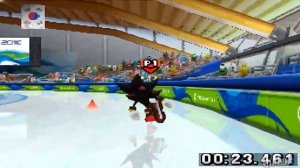 Mario & Sonic at the Olympic Winter Games (DS) - All Characters Speed Skating 500m Gameplay