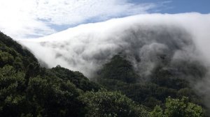 Дождевые облака в виде водопада, природный парк Анага, остров Тенерифе