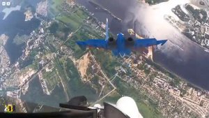 Ярославль с кабины истрибителя Су-35 "Русские Витязи" 2023г.