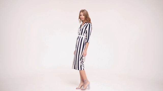 7 Платье рубашка в синию полоску лен смотреть онлайн