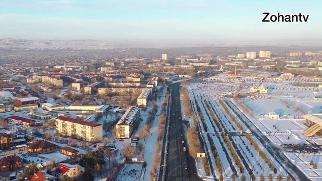 Город Талдыкорган с птичьего полёта широкий формат смотреть онлайн