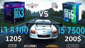 i3 8100 vs i5 7500 Test in 7 Games (GTX 1060)