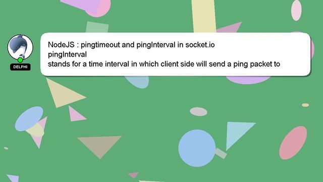 NodeJS : pingtimeout and pingInterval in socket.io смотреть онлайн