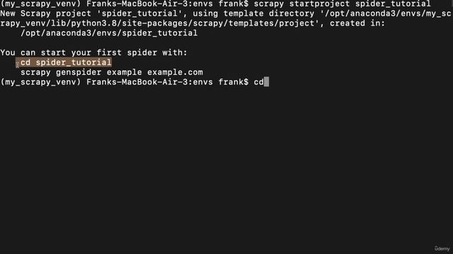8. Introduction to Scrapy 6. Creating our First Project and Spider