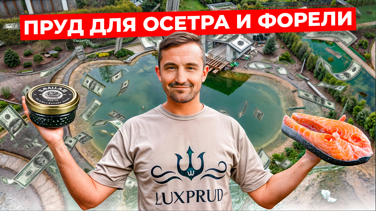 Строительство пруда для осетра и форели | Самая мощная фильтрация для пруда | Пруд под ключ