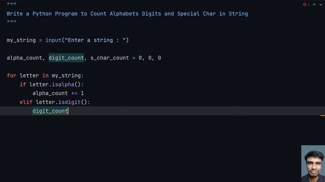 Write a Python Program to Count Alphabets Digits and Special Char in String