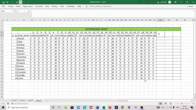Attendance sheet kaise बनाये // Attendance sheet हिन्दी मे#attendance sheet смотреть онлайн