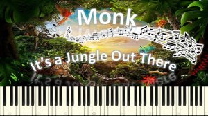 Монк - It's a Jungle Out There (piano tutorial) [НОТЫ + MIDI]