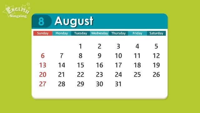 Kids vocabulary - Calendar - Months and Days - Learn English for kids - English educational video