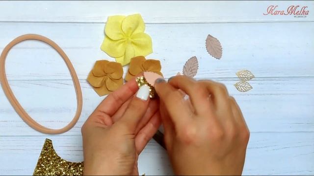 Повязочка one size с цветами из фетра DIY смотреть онлайн