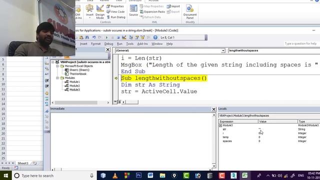 finding the length of a string excluding spaces in vba | Advanced Excel with VBA macro programming смотреть онлайн