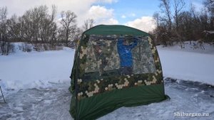 Обзор и установка палатки МБ-15 Мобиба. Палатка для бани или зимней рыбалки.