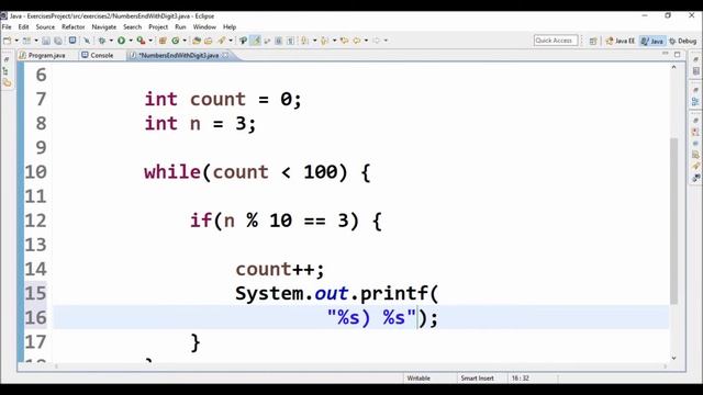 numbers end with digit 3 in java смотреть онлайн