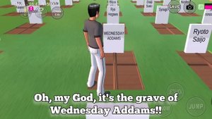 زومبي وينزداي ادامزZOMBIE Wednesday Addams Mummy at tomb Horror in Sakura School Simulator