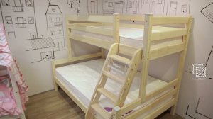 Кровать двухъярусная с наклонной лестницей Адель