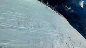 спуск на лыжах по трассе с третьей очереди чегета январь 2017