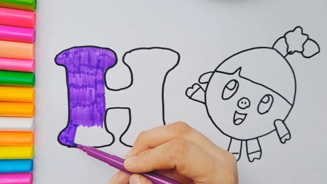 Алфавит.  Азбука. Учим букву Н. Для детей.  Русские буквы.