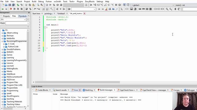 Printing numbers, strings and characters in C. смотреть онлайн