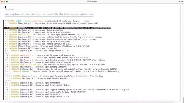 custom-git - | Show commit logs/history with glog | смотреть онлайн