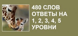Словесная игра 480 слов ответы на 1, 2, 3, 4, 5 уровни