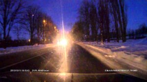 Видеорегистратор Texet DVR-804G.Пример ночной съемки на дороге с освещением. WDR вкл.