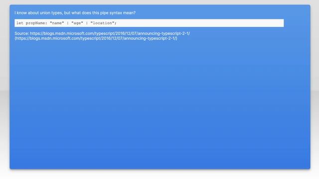 What does TypeScript pipe operator mean when used with strings?