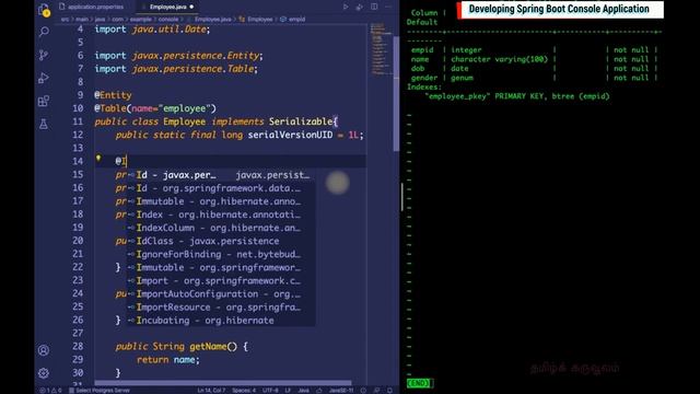 Developing Spring Boot Standalone Application with Postgres Database | Tamil смотреть онлайн
