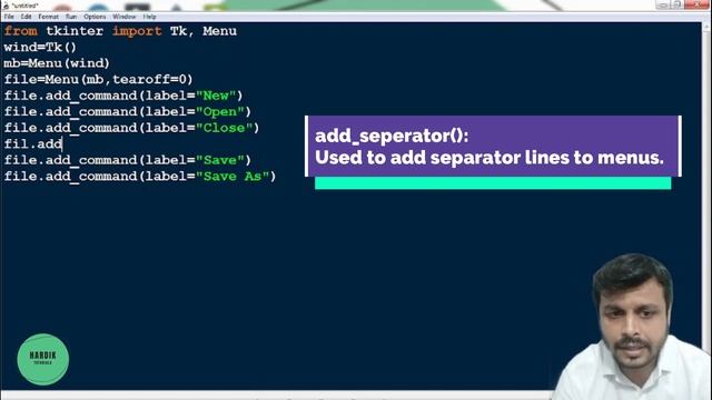 Tkinter Menu Widget | Python For Beginners | Part #33