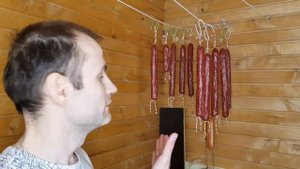 Домашняя сыровяленая колбаса. Очень вкусная!
