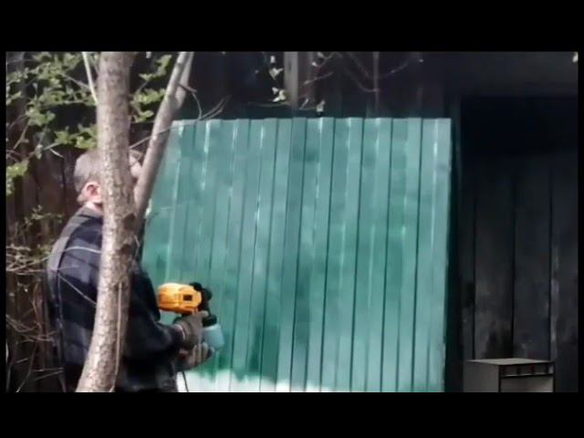 Ловкость рук и краскопульт...как я красил профнастил...