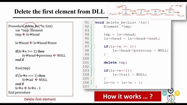 Linked list p11 (Delete first element from Double Linked List (DLL)) смотреть онлайн