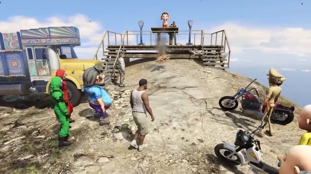Shinchan Franklin Doraemon  Others Celebrating Ayudha Pooja in Gta 5Mr SASI