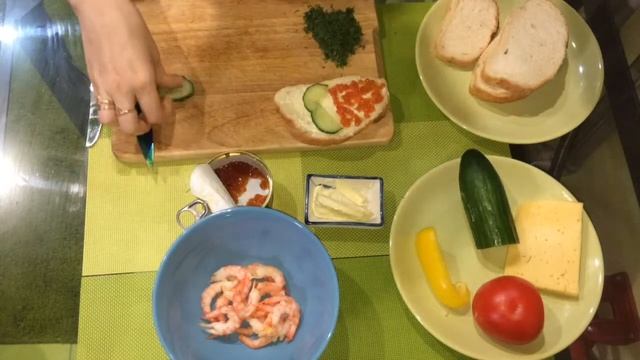 Рецепт бутербродов / бутерброды с креветками/ бутерброды с икрой / бутерброды быстро