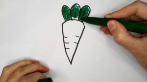 How to Draw Carrot | C for Carrot | Vegetable art for Kids | Carrot Drawing for Kids | Art Gallery