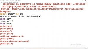 Arithmetic Operations on 2D Arrays