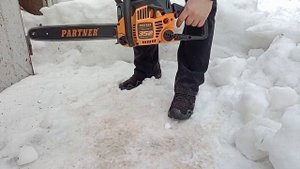 Новая пила Partner 352 (2004 г.в) после настройки.