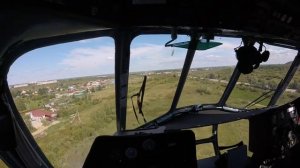 Ми-8 взлет , посадка, вид из кабины глазами пилотов!!!!