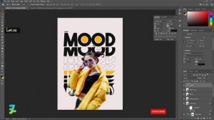 Typography GoodMood Yellow Poster Design - Tutorial Photoshop CC 2021