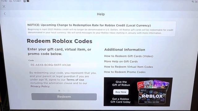 КУПИЛ КАРТОЧКУ РОБЛОКС |ROBLOX GIFT CARD смотреть онлайн