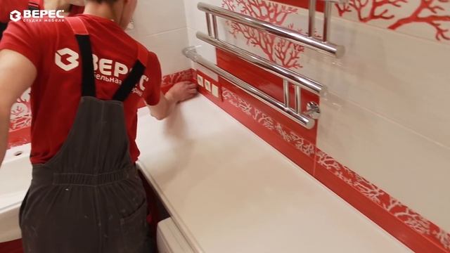 Установка угловой мебели в ванную комнату // Студия мебели Верес