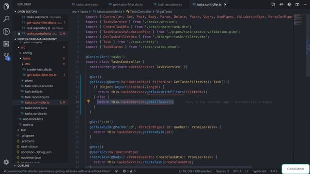 Lecture 40. IMPORTANT Before Persistence of Getting Tasks | Modern TypeScript | Master NestJS (2021