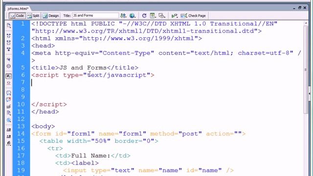 Dreamweaver Tutorial: JavaScript and Form interaction