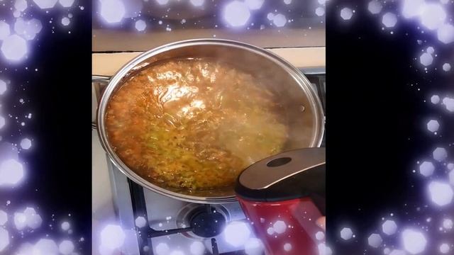 Meatball soup with potatoes.