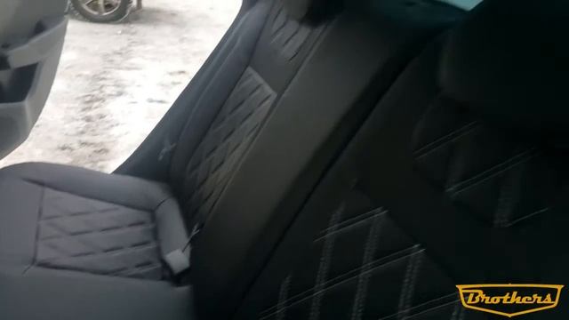 Авточехлы для Хендай Солярис 2 (Hyundai Solaris 2) с ромбами от Бразерс Тюнинг