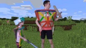 ФОРТ ИЗ КАРТОНА В МАЙНКРАФТ челлендж