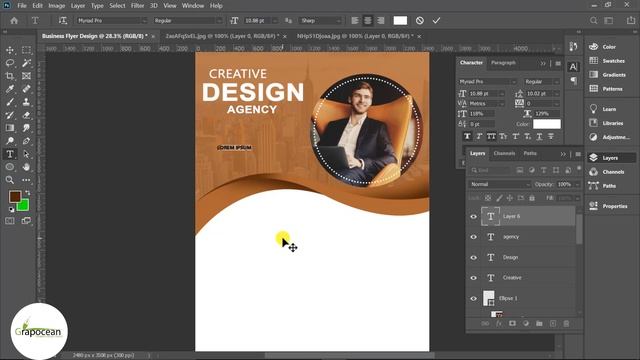 Professional A4 Business Flyer Design - Adobe Photoshop Tutorial смотреть онлайн