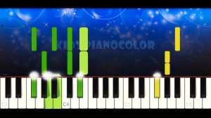 Five Little Frogs Jumping on the Bed - Cocomelon Nursery Rhymes | Piano Tutorial | Karaoke