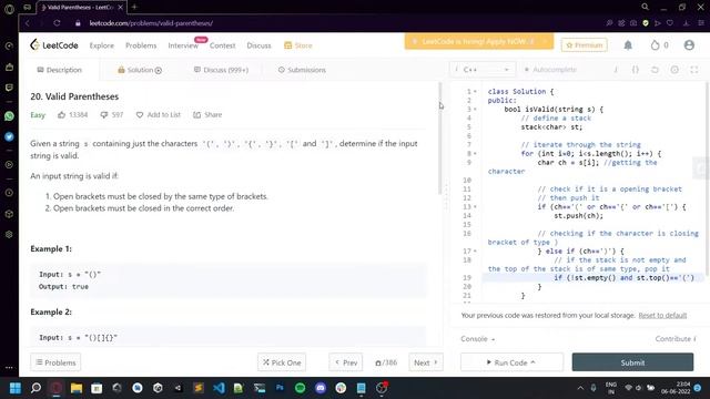 Leetcode - Valid Parentheses