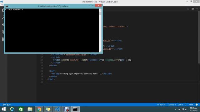 Completing the Angular 2 Quick Start in VS Code смотреть онлайн